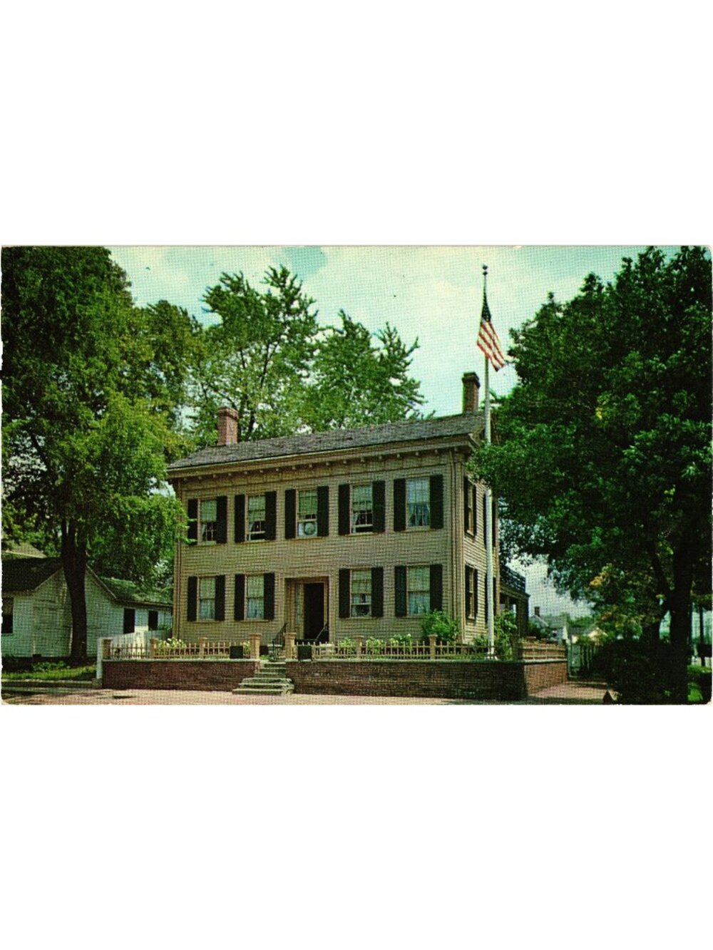 Abraham Lincolns Home Springfield Ill Postcard Vtg Historic House Unposted